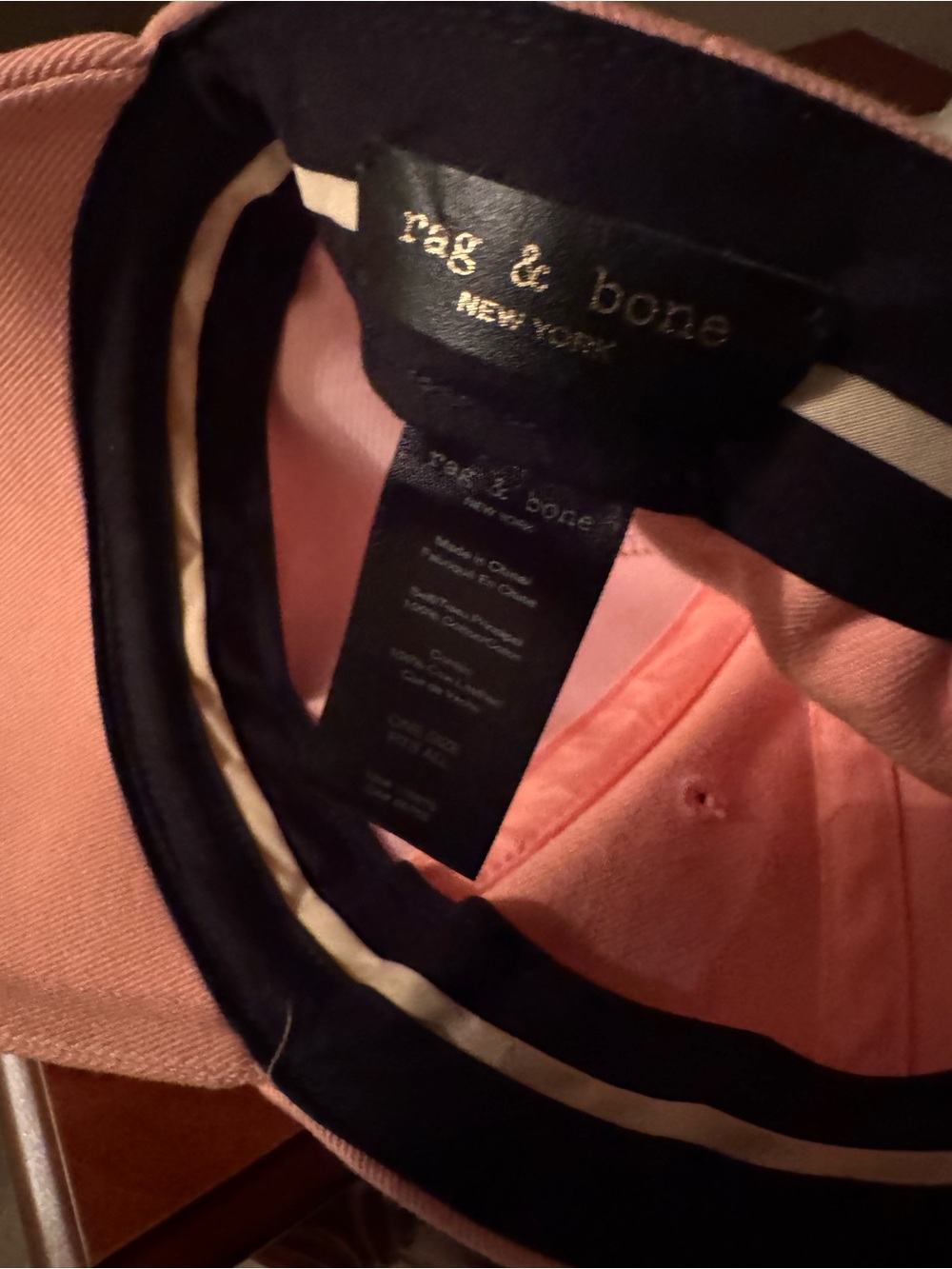 rag & bone Soft Coral Baseball Cap - Picture 6 of 6